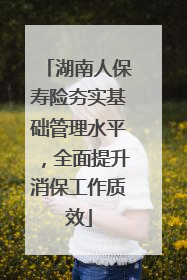 湖南人保寿险夯实基础管理水平，全面提升消保工作质效